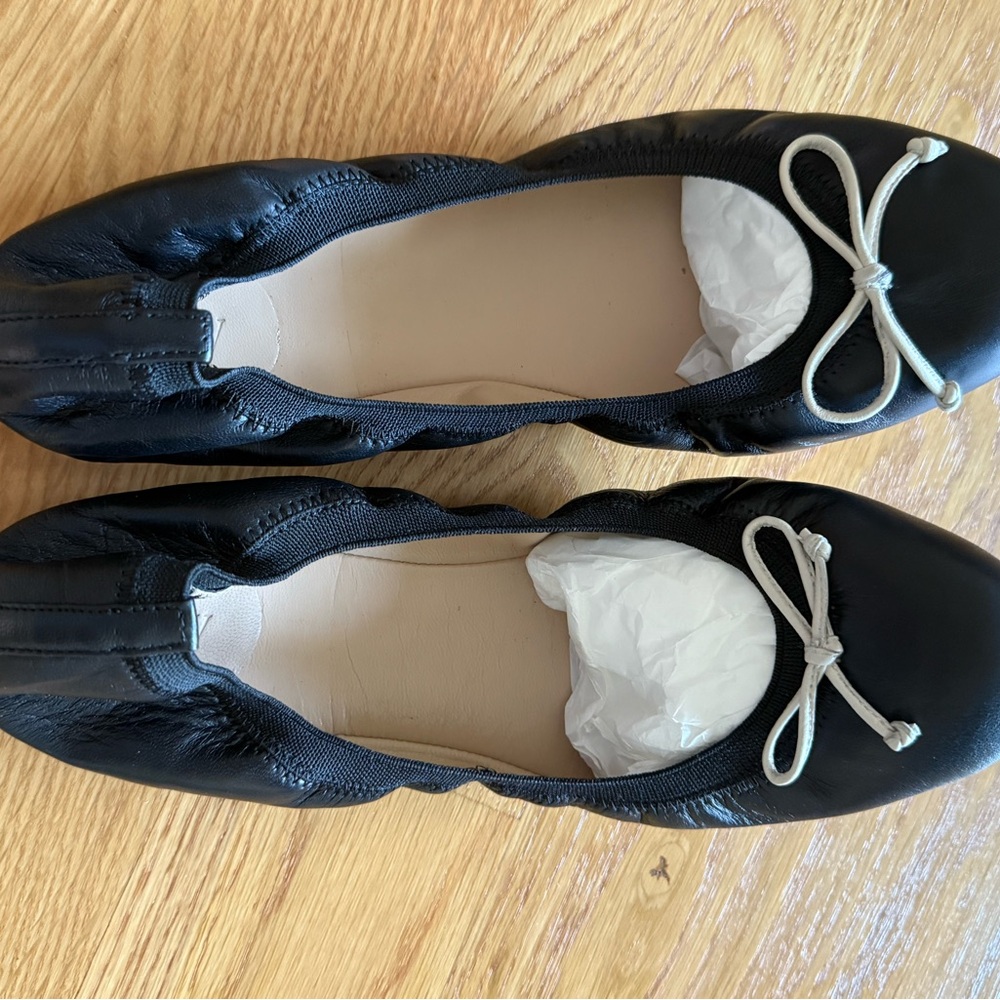 J. Crew Black and Silver Flats Timeless Design